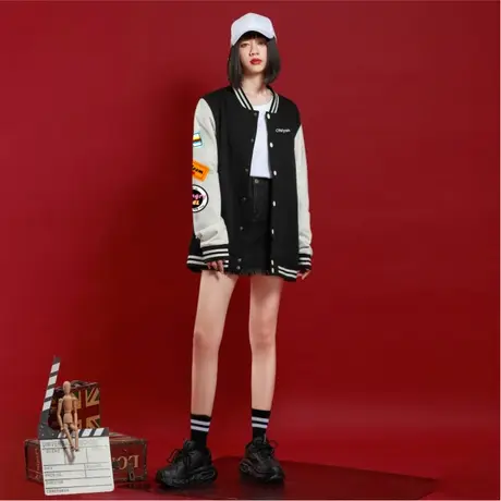 Ohlyah秋冬棒球服女ins国潮牌春秋薄款2023年新款小个子百搭外套商品大图