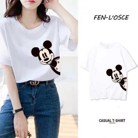 美式复古短袖t恤女2023年夏季新款半袖中学生宽松大码纯棉上衣潮商品大图