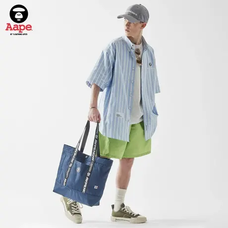 Aape旗舰店男装春夏猿颜徽章字母印花简约宽松短裤6950XXK商品大图