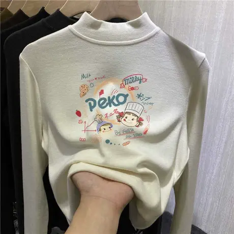 德绒半高领打底衫女秋冬内搭2022新款洋气长袖春秋t恤薄款上衣ins图片