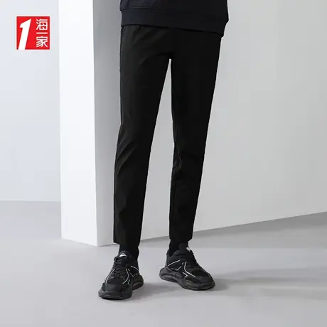 海一家抽绳松紧腰九分裤2023夏季新款简约青年男士休闲裤商品大图