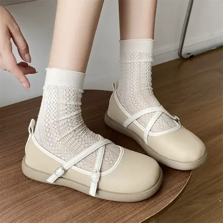 永希玛丽珍鞋女夏季2023年新款法式小皮鞋仙女配裙子温柔小众单鞋商品大图