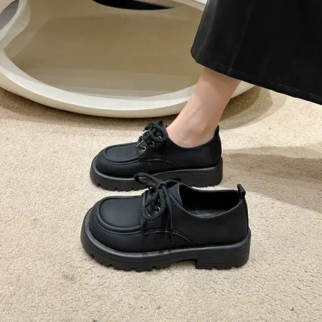 乐福鞋女2024年春秋季新款复古英伦风百搭单鞋配裙子时尚小皮鞋潮商品大图