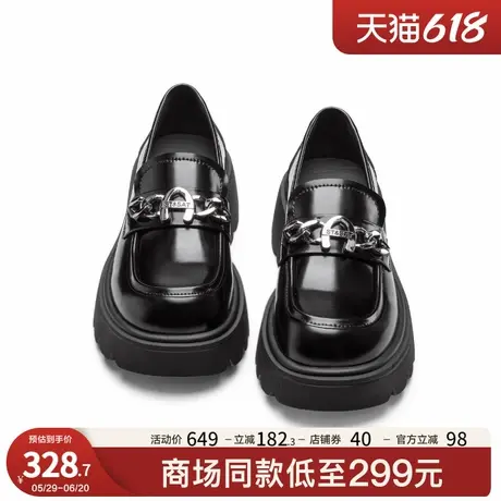 星期六厚底乐福鞋2025年春季新款法式英伦风jk黑色皮鞋一脚蹬单鞋商品大图