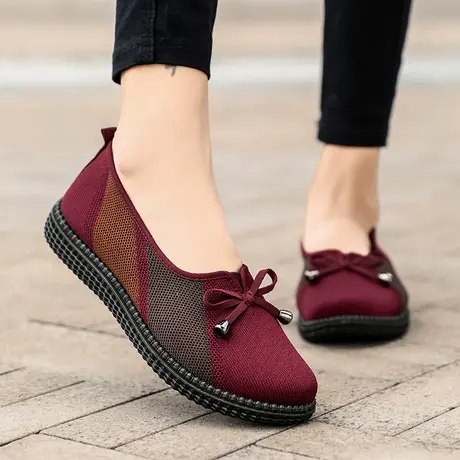 老北京布鞋女防滑奶奶鞋一脚蹬妈妈豆豆鞋春秋软底休闲单鞋大脚骨商品大图