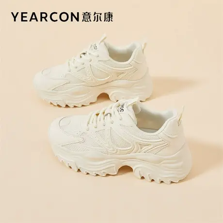 意尔康女鞋运动鞋2025新款爆款夏季透气薄网面潮流休闲老爹鞋厚底商品大图