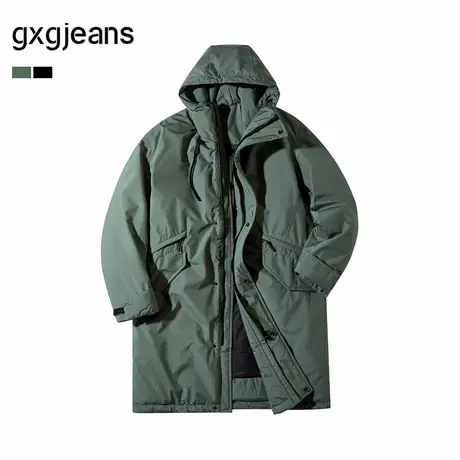 gxg.jeans男装 多色宽松保暖连帽中长款羽绒服外套 25年冬新品商品大图