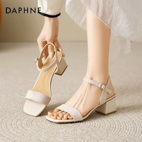 达芙妮高跟凉鞋女2026春季新款法式绝美单鞋粗跟不累脚巨好看女鞋图片