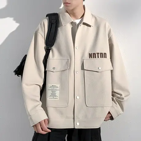 唐狮秋季外套男士翻领宽松外穿开衫今年流行爆款休闲百搭户外TU商品大图