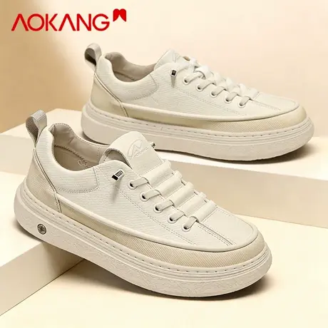 奥康男鞋2026新款春季一脚蹬休闲百搭板鞋男士软底增高运动小白鞋商品大图