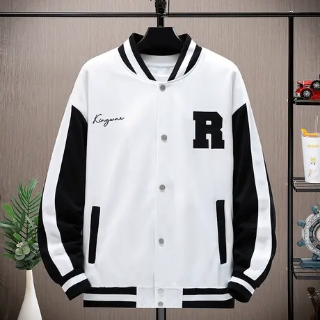 2023春秋装夹克男薄款上衣立领棒球度拼接外套春季男装休闲卫衣潮商品大图