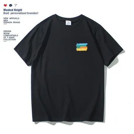 夏季新款ins港风小清新简约涂鸦印花t恤男短袖学生宽松情侣装半袖商品大图