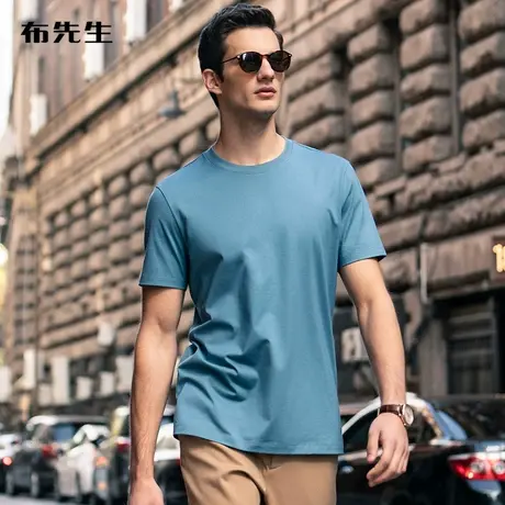 MrBu布先生吸汗透气纯棉短袖衫夏季亲肤柔软黑色圆领t恤男AT10171商品大图