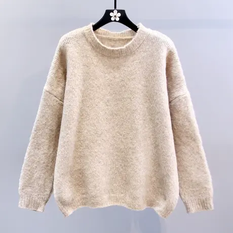 复古慵懒风毛衣女秋冬2023新款宽松高级感软糯洋气套头针织衫上衣图片