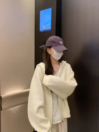 连帽卫衣女hiphop潮牌复古大码外套ins潮秋季薄款纯色闺蜜装开衫商品大图