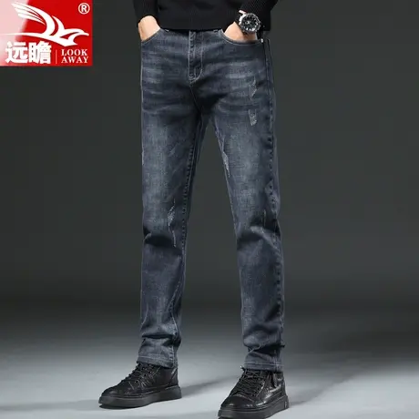 男士牛仔裤2023秋冬季新款潮牌弹力修身小脚九分裤休闲长裤春秋款商品大图