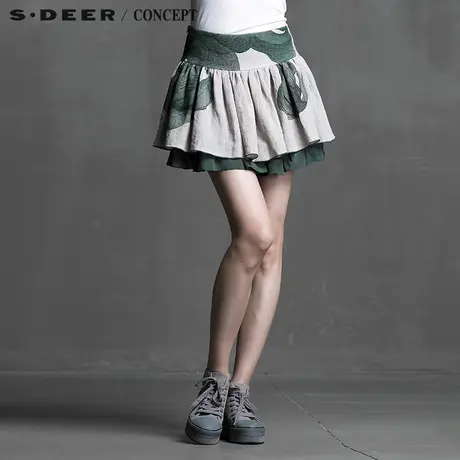 S·DEER＼CONCEPT【新品】圣迪奥女装细褶伸展印花短裙S15281349图片