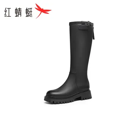 红蜻蜓小个子长筒靴2023秋季新款女鞋帅气机车靴厚底增高时装靴子图片