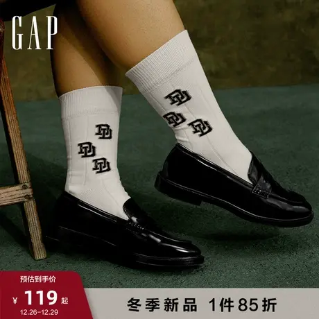 【GAP x DAP联名】男女同款新款时尚徽标针织袜859203情侣中筒袜图片