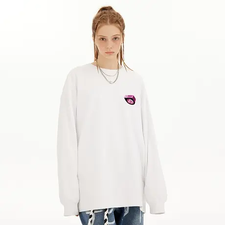 Nuthink宽松日系潮牌简约风长袖T恤情侣装潮流男女同款打底衫冬季商品大图