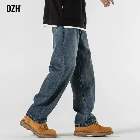男士新款牛仔裤潮牌男美式高街休闲裤子直筒宽松春季男裤牛仔长裤商品大图