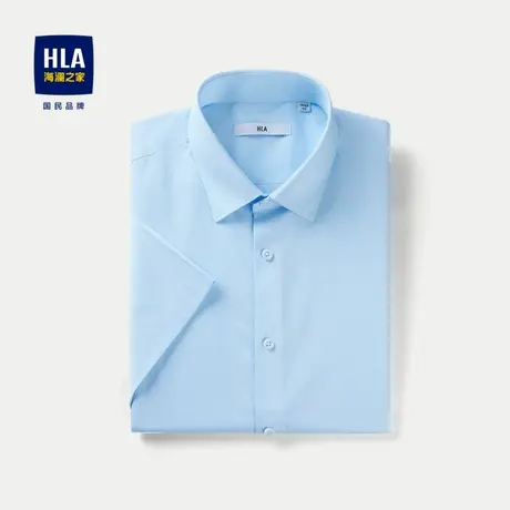 HLA/海澜之家尖领短袖正装衬衫2024春夏新款商务时尚舒微弹衬衣男商品大图