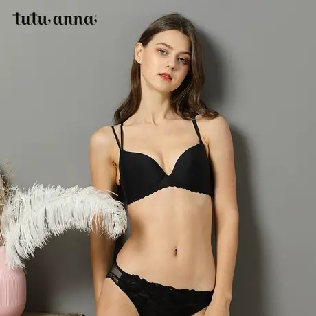 tutuanna文胸女 春夏新品胸罩女贴体无钢圈优雅美背文胸日系性感图片