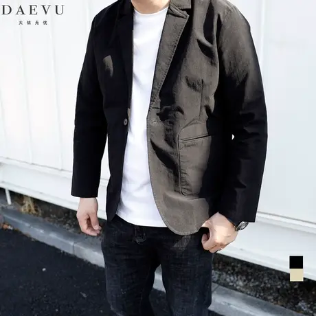 春秋款日韩系潮胖子大号加肥加大码男士短款商务休闲西服外套商品大图