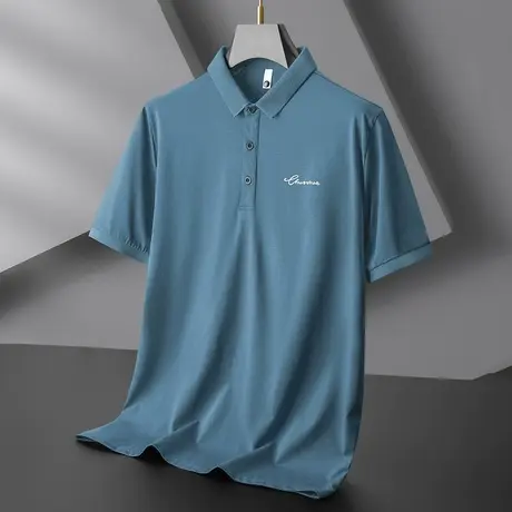莫代尔冰丝polo衫男短袖翻领t恤夏季半袖保罗有领上衣服带领体恤商品大图
