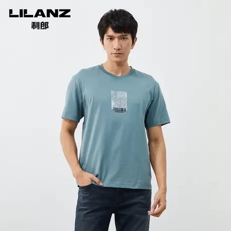 【商场同款】利郎官方2023夏圆领字母印花男士短袖T恤23XTX6171Y商品大图