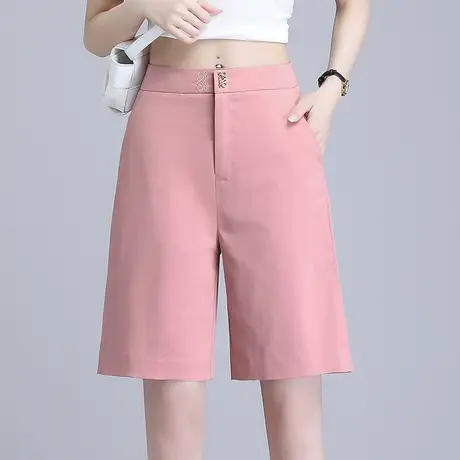 减龄直筒五分裤夏季女2023新款高腰显瘦阔腿裤百搭短裤休闲裤中裤商品大图