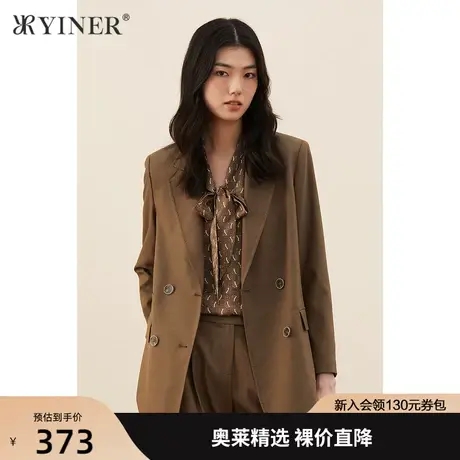 YINER音儿女装2021秋季新款时尚通勤小西装短外套商品大图