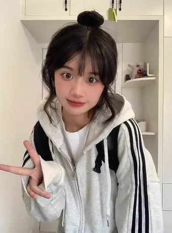 oversize卫衣女2023春秋季宽松上衣慵懒风小个子连帽薄款开衫外套图片