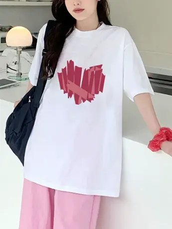 情侣装白色仿棉短袖t恤女2023新款夏季美式复古潮牌宽松大码上衣图片