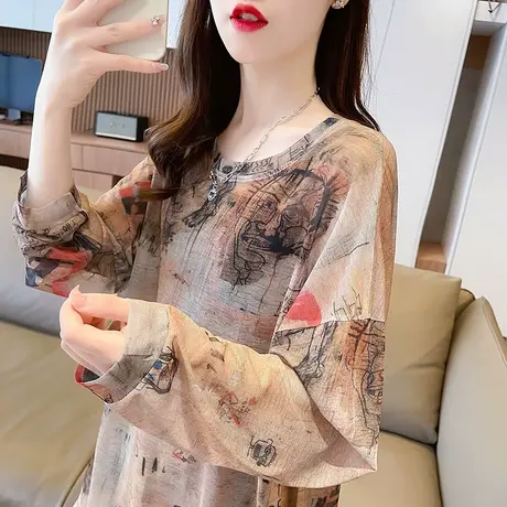 户外透气骑车防晒衣女2023新款夏季韩版宽松大码薄款冰丝罩衫上衣图片