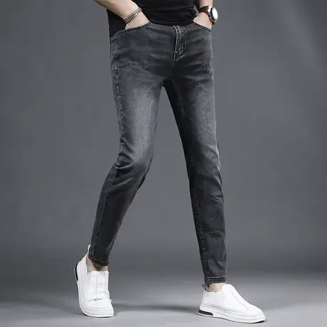 夏季冰丝九分牛仔裤男修身小脚薄款2023新款弹力百搭休闲男士裤子商品大图