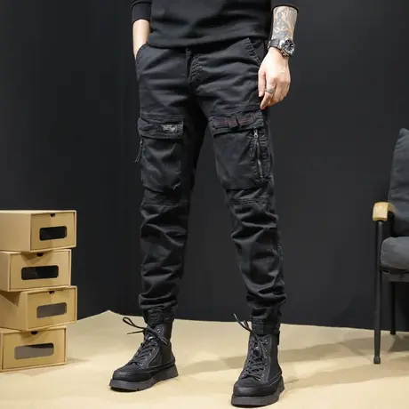 秋季潮牌户外登山工装裤男春秋束脚黑色休闲裤新款高端战术裤子潮商品大图