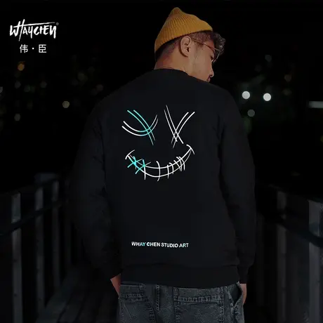 伟臣大码男装加肥加大男卫衣胖子春秋男士秋季小恶魔动漫涂鸦潮商品大图