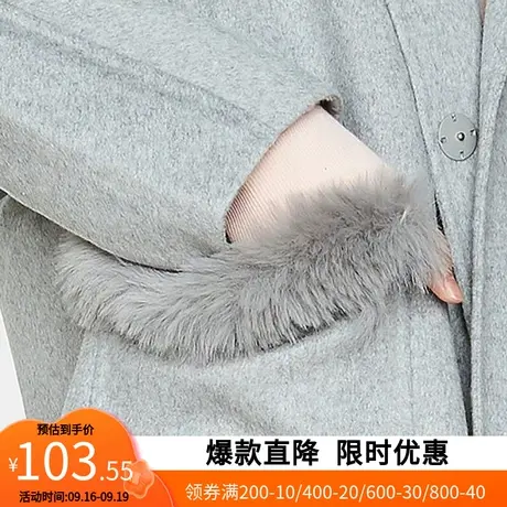 【断码M/L】艾格新款冬装羊毛百搭纯色中长休闲毛呢大衣外套Y117图片