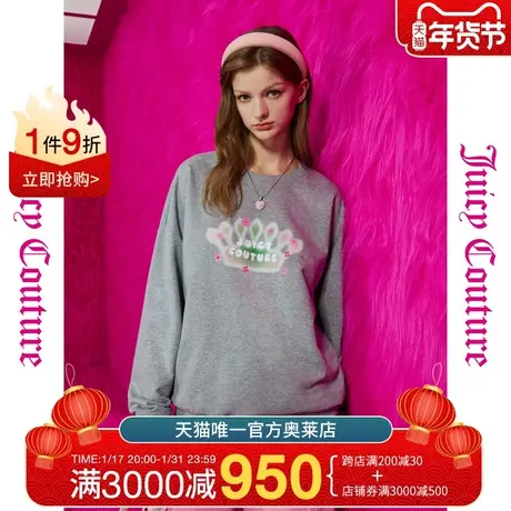 Juicy Couture橘滋早秋装女2023年新款梦回童话毛毛绣印花卫衣图片