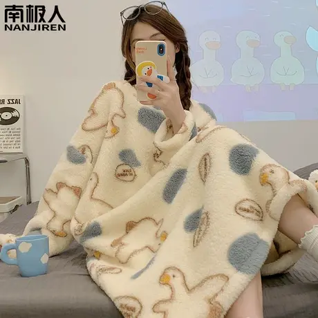 睡裙女秋冬款珊瑚绒加绒加厚冬天孕妇女士法兰绒绚烂睡衣冬季女款商品大图