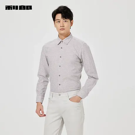 【商场同款】利郎官方棉混纺衬衫男2025春格纹尖领衬衣25CZC1251Y图片