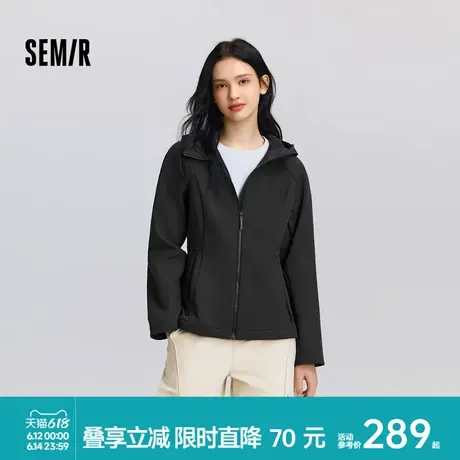 [商场同款]森马外套女插肩袖防泼水户外2025新款春修身摇粒绒夹克图片