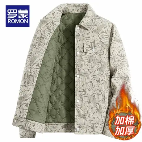罗蒙男士外套秋冬季2025新款灯芯绒工装夹克加棉加厚保暖休闲上衣商品大图