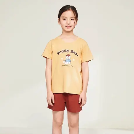 秋鹿【童装睡衣】春夏纯棉薄款男女亲子可爱卡通短袖儿童家居服图片