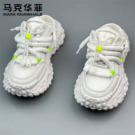 马克华菲官方旗舰店潮牌半拖凉鞋男大码外穿包头增高厚底轮胎拖鞋图片