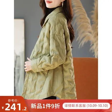 宝诗黎翻领中长轻薄90白鸭绒羽绒服女宽松秋冬保暖外套2023年新款图片