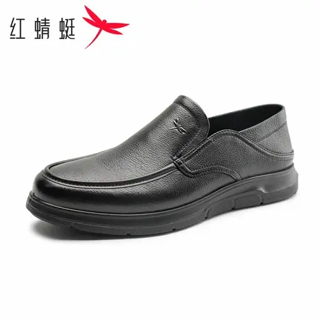 红蜻蜓男鞋秋季真皮透气商务休闲鞋舒适软底软面一脚蹬中年爸爸鞋商品大图