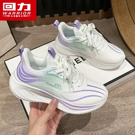 回力女鞋2025秋季新款运动鞋软底减震跑步鞋子厚底轻便皮面休闲鞋商品大图