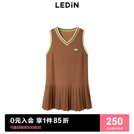 乐町背心百褶连衣裙2023春学院风裙子C3FAD1201图片